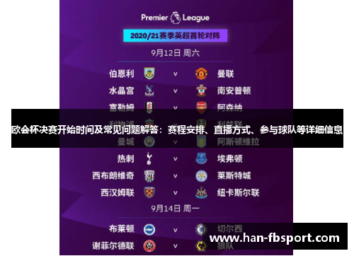 欧会杯决赛开始时间及常见问题解答：赛程安排、直播方式、参与球队等详细信息